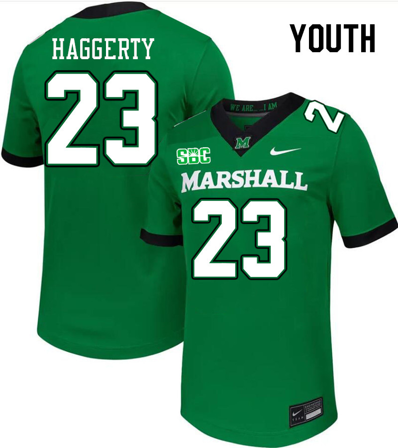 Youth #23 Jason Haggerty Marshall Thundering Herd SBC Conference College Football Jerseys Stitched-G